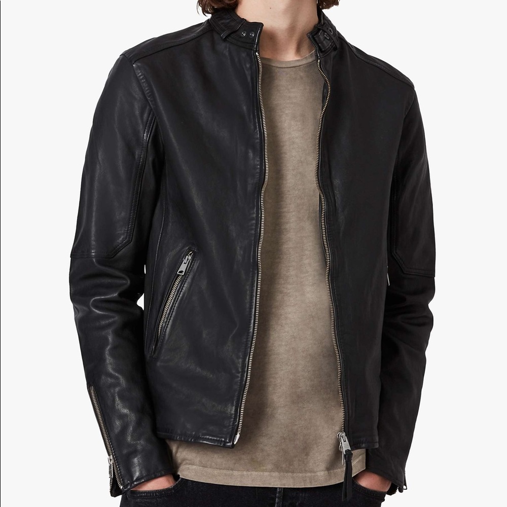 All Saints Cora Leather Jacket Black